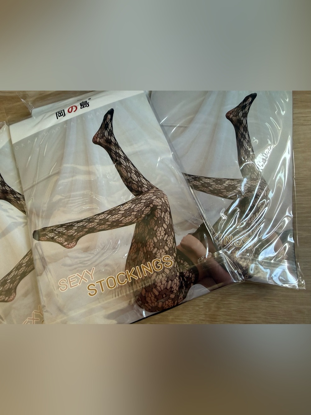 Okajima Sexy Black Floral Lace Stockings